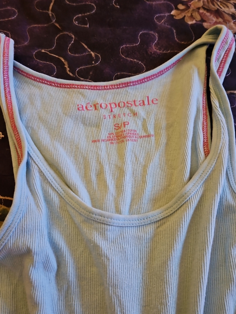 Aeropostale Syretch Ribbed Tank Top S - Picture 2 of 3